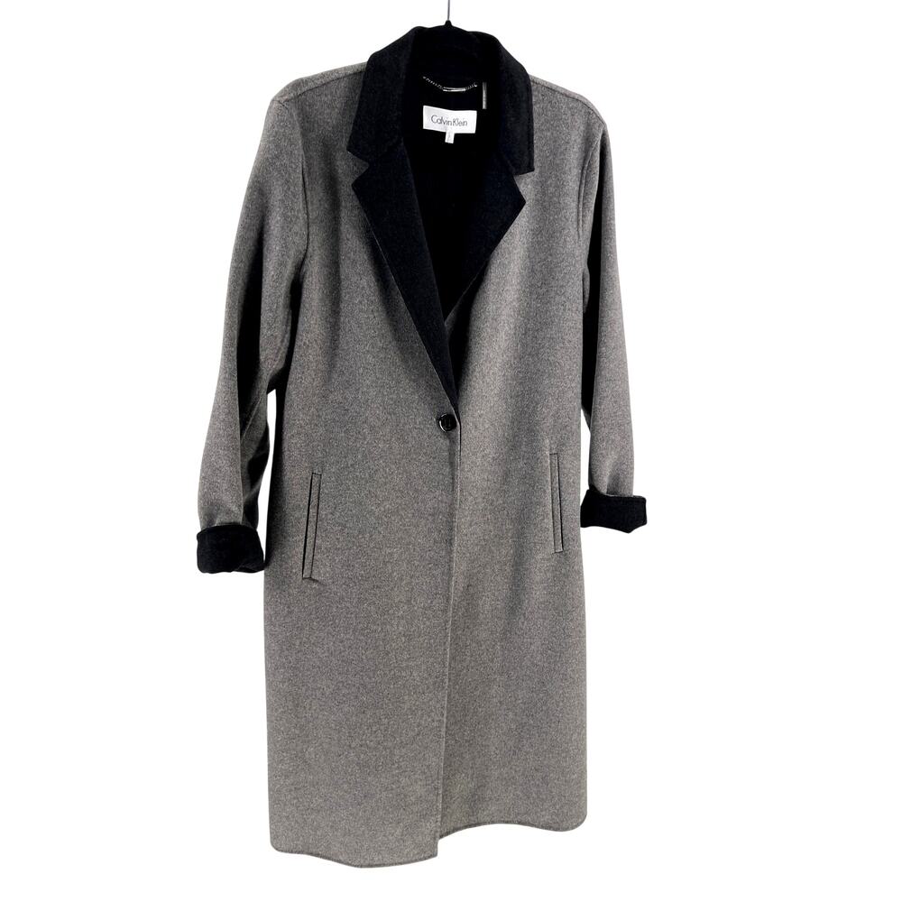 Calvin Klein Double-Faced Wool Blend Coat Large